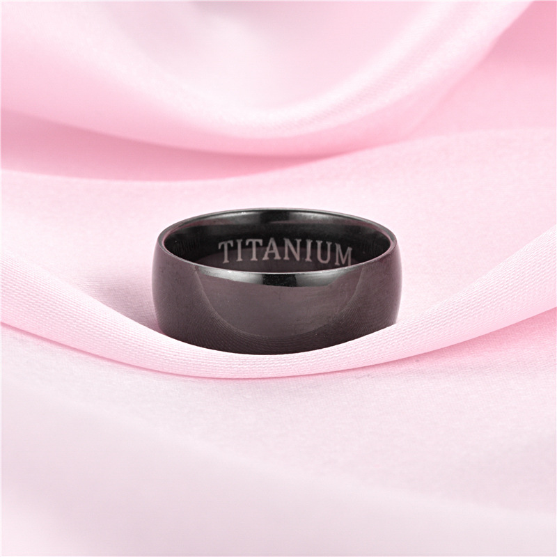 Cincin Bahan Titanium Steel Warna Hitam Matte Gaya Eropa Dan Amerika