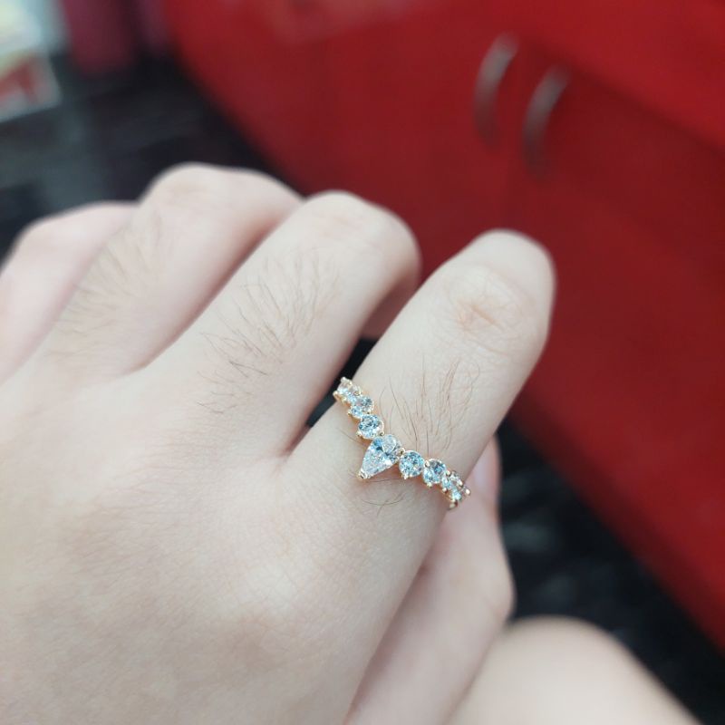 Cincin emas asli Rachel Rose permata cantik manis awet