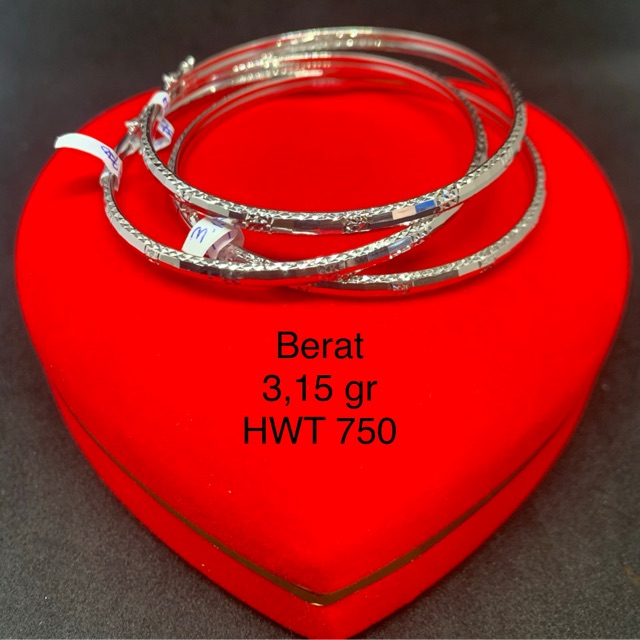 Gelang emas asli mas putih HWT 750 mesin ukir