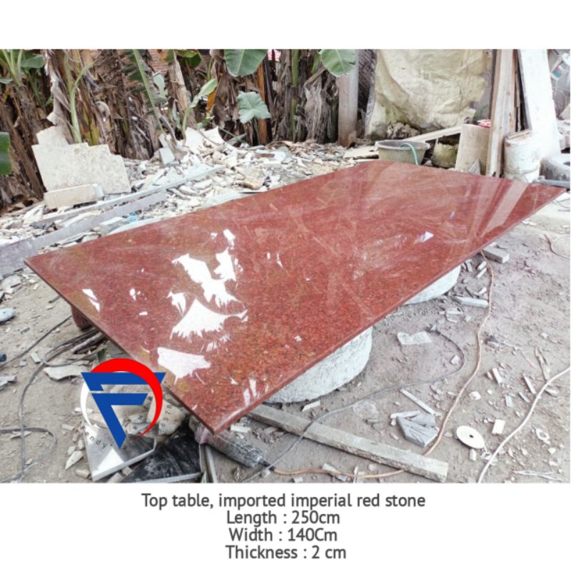 Lembaran lantai/daun meja marmer merah import imperial red 250x140 free ongkir jawa