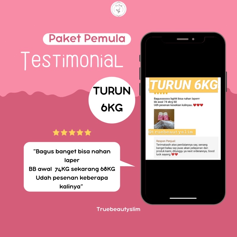 PAKET DIET Truebeautyslim OBAT DIET PELANGSING ALAMI  Ampuh Mengecilkan Perut Buncit ( ISI 2 Kapsul diet Pagi dan Malam ) Paket BEST SELLER - FREE MINI GOLD