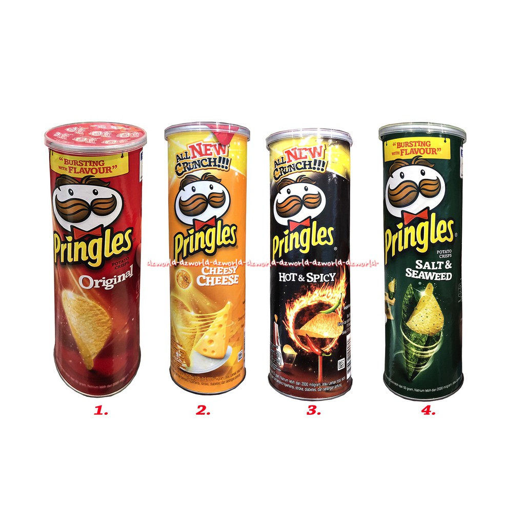 Pringles Salt Seaweed 107gr Kaleng Cemilan Snack Kentang Asin Keripik Kentang Pringless