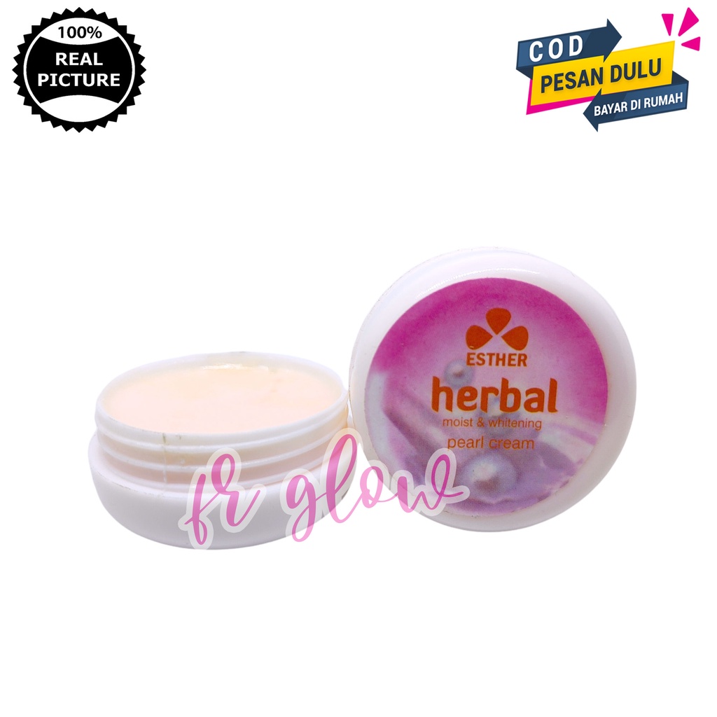 Esther Herbal Pearl Cream Original ( krim Pencerah Wajah / Penghilang flek & jerawat / Mengrcilkan p
