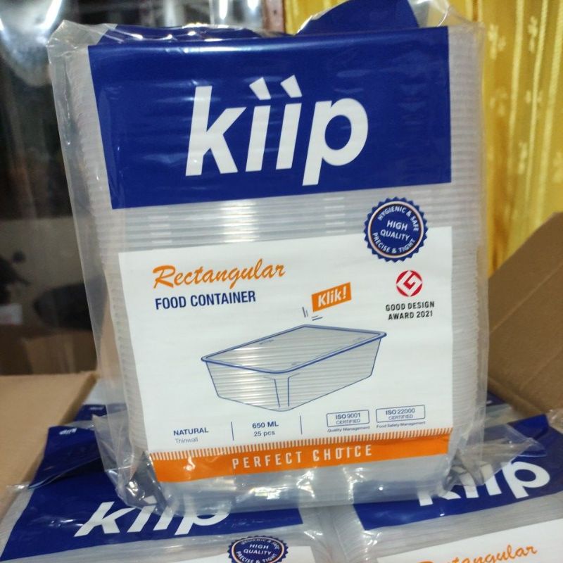 kiip Thinwall Food Container Kotak 650 ML & 750 ML isi 25 PCS