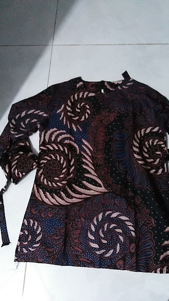 Tey-17 Batik Wanita Asj Sa Hrb026 Kenongo Kemeja Tosca Pendek