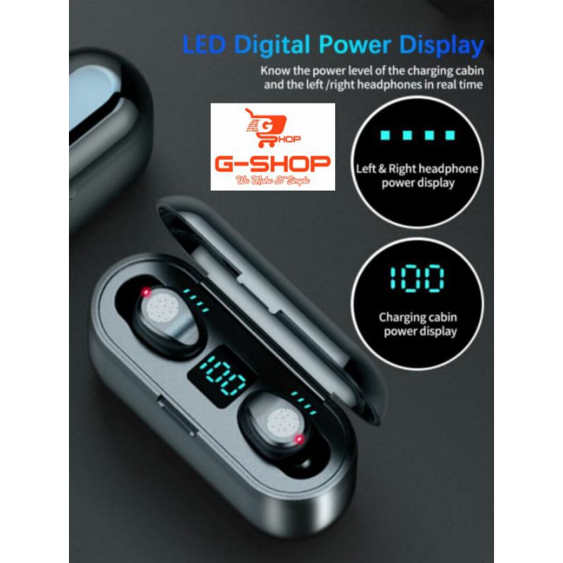 HEADSET WIRELESS-F9 TWS-Earphone Bluetooth Handsfree Bluetooth