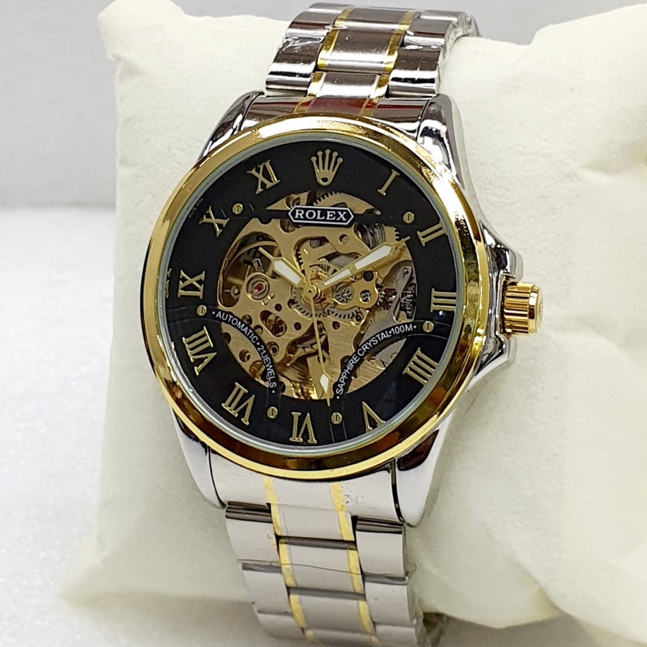 [ COD ] Jam Tangan Fashion Pria Rolex Matic CT Stainless Steel Box Manual | Best Seller