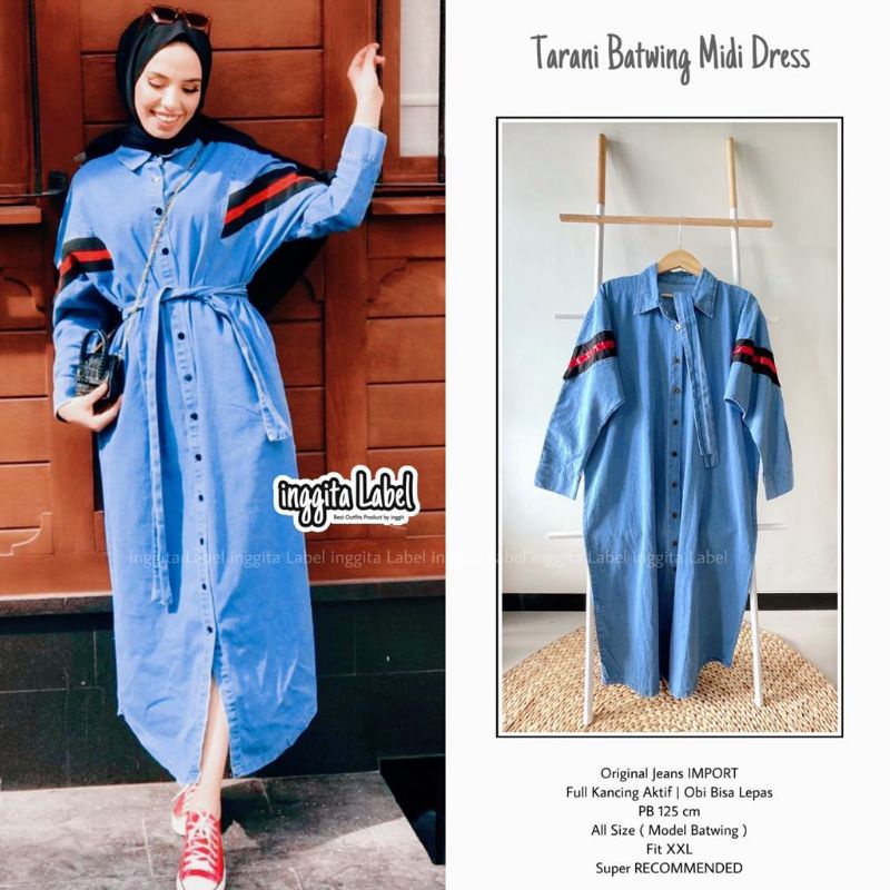 Tirani Batwing Midi Dress by inggita label