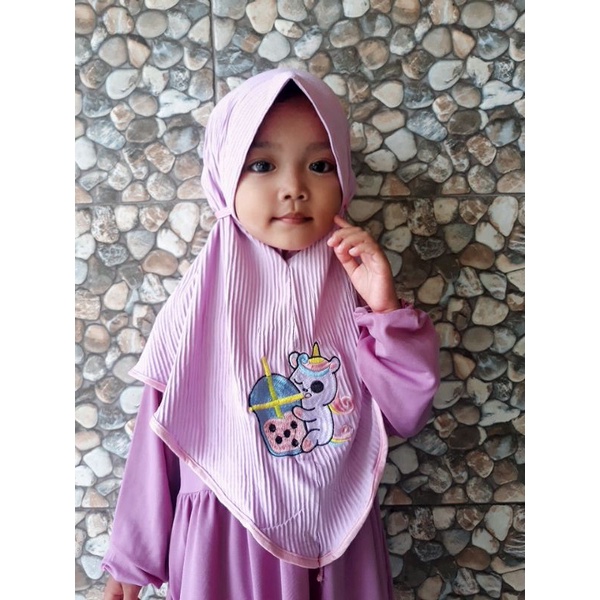 JILBAB ANAK BOBA TALI/JILBAB ANAK PLISKET JERSEY/JILBAB ANAK LUCU ORI DE.AL HIJAB