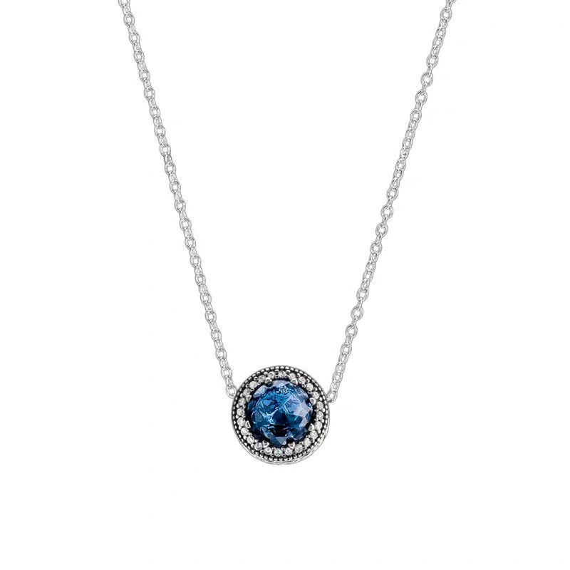 Kalung 925 Silver Cubic Zirconia Berlian Model Pandora Heart of the Sea Untuk Wanita