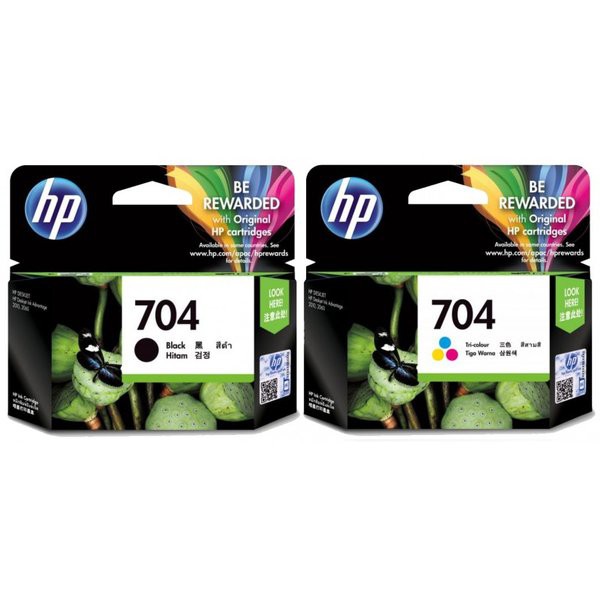 PAKET TINTA HP 704 BLACK &amp; COLOUR ORIGINAL