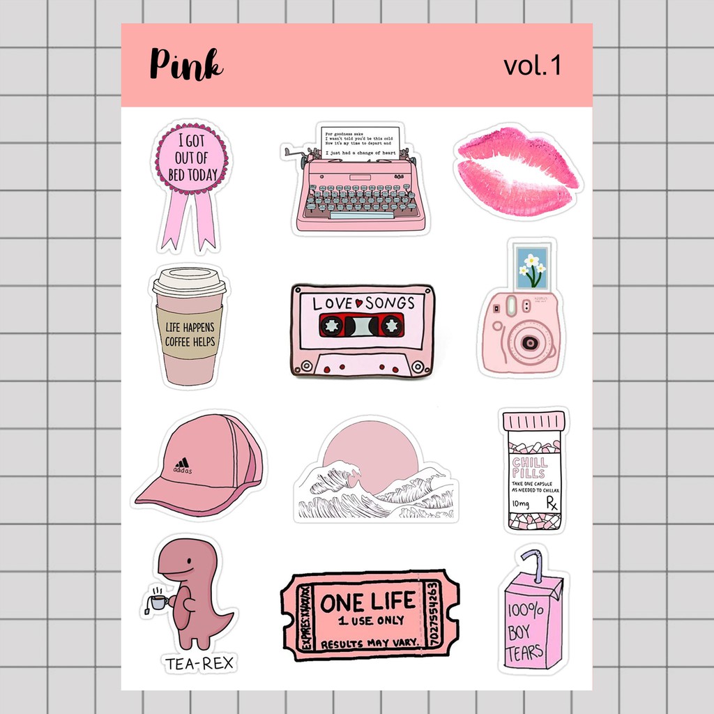 

Stiker Tumblr HP aesthetic / Stiker Laptop custom / stiker HP / Stiker Kpop | PINK VOL. 1