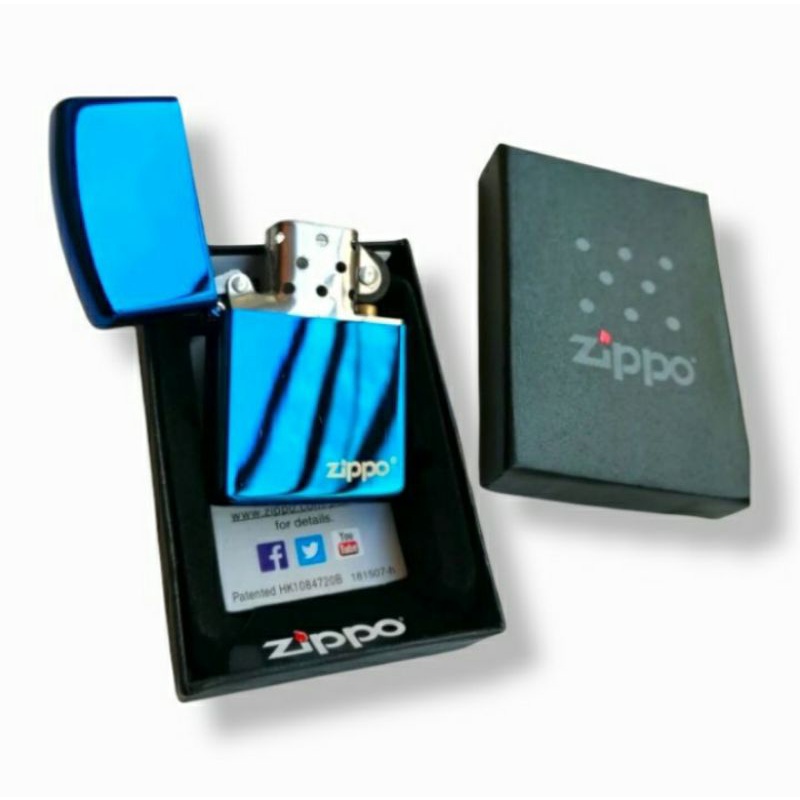 Korek Zippo Blue Ice / Korek Api Zippo Biru USA