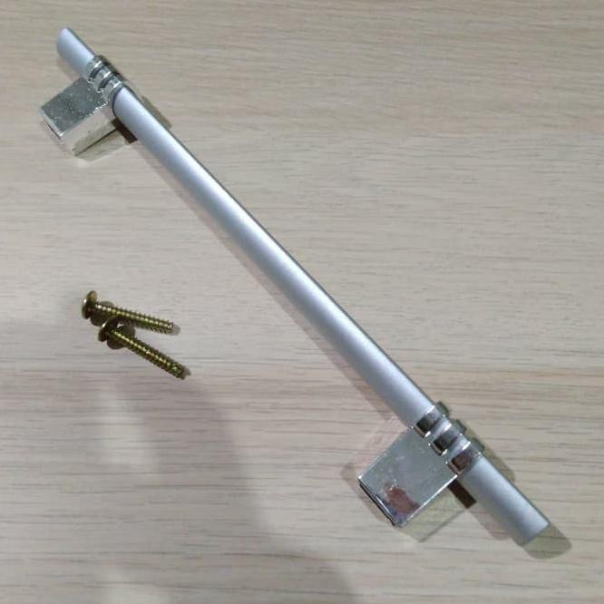 Baru Tarikan Handle Handel Laci Pintu Lemari Nakas Kitchen Plastik Pd 160mm - Chrome Qr0182