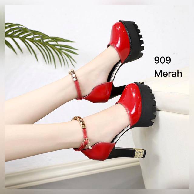 Sepatu wanita  High block strap Maria fashion Korea#909