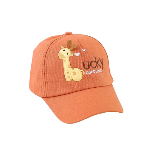 Topi Baseball Anak Laki Laki Perempuan Motif Giraffe Lucky Good Luck Usia 2-8 Tahun