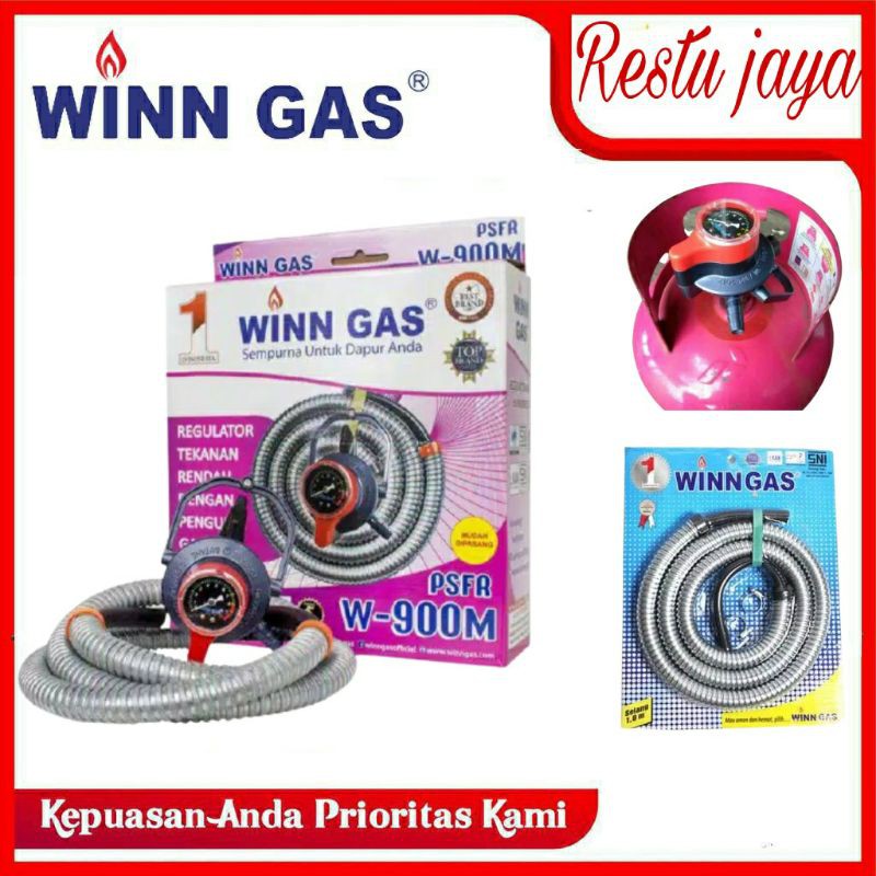 REGULATOR PAKET SELANG WIN GAS 900 METER DOBEL LOCK