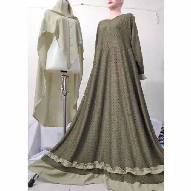 Gamis Misbee Rempel Renda ( Motif Polkadot kecil )