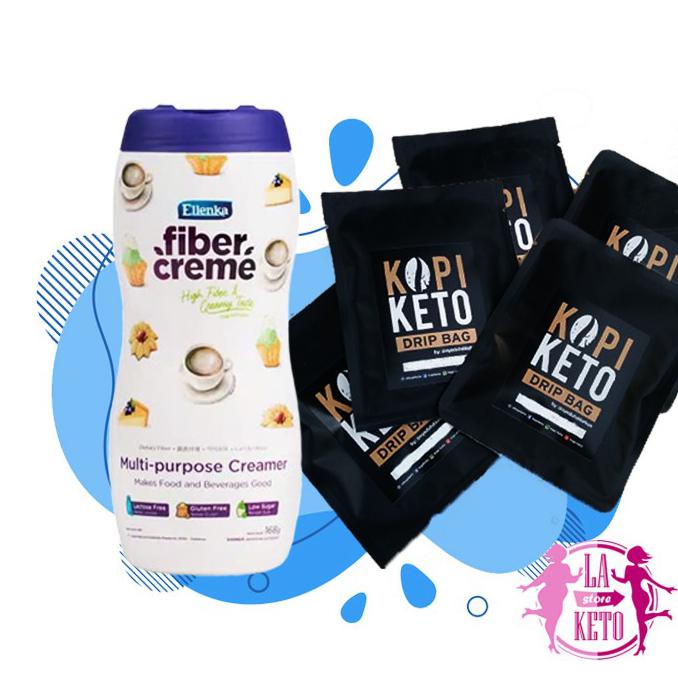 

[[BISA COD]] PAKET MURAH - Ellenka Fiber Creme botol 168gr & Kopi Keto Drip Bag 5sc BERMUTU Kode 299