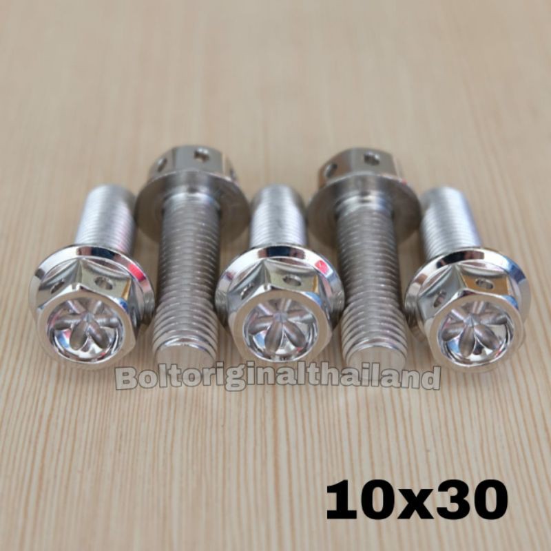 Baut probolt flower silver 10x30 drat 14 panjang 3cm heng thailand harga satuan