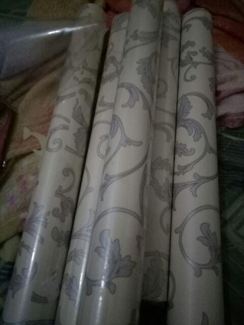 V013ls Wallpaper Sticker Ku Vintage Silver - Wallpaper Dinding