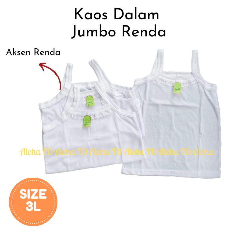 Kaos dalam tanktop Anak remaja / dewasa SMP SMA REMAJA kaos renda Putih