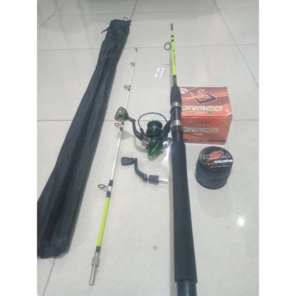 Set pancing Galatama lele joran fiber solid 180-20lb+reel daido 2000-6bb -9kg max drag+senar PE 150m