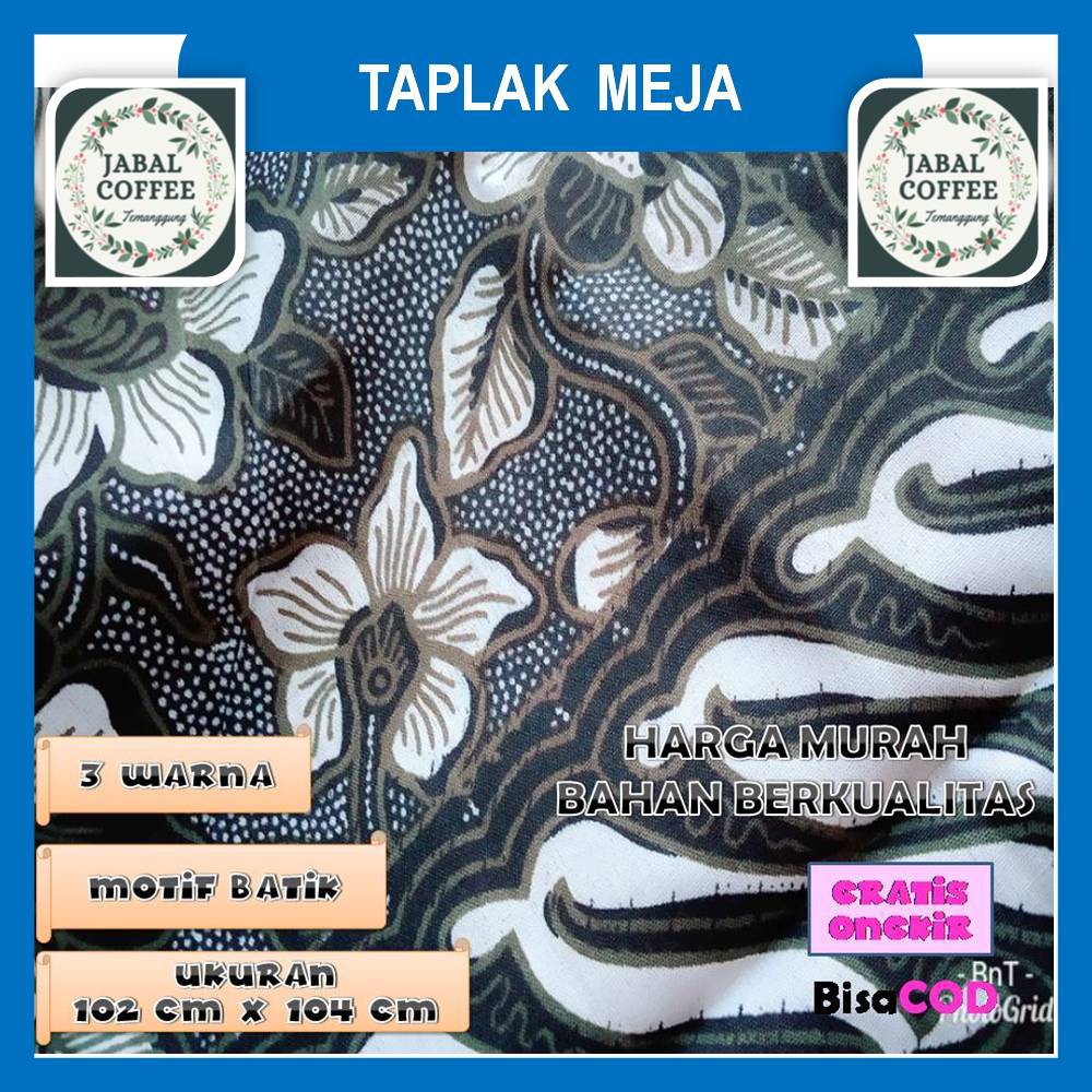 Taplak Meja Persegi / Taplak Batik Ruang Tamu Ukuran 110 cm x 105 cm 5.0 J12