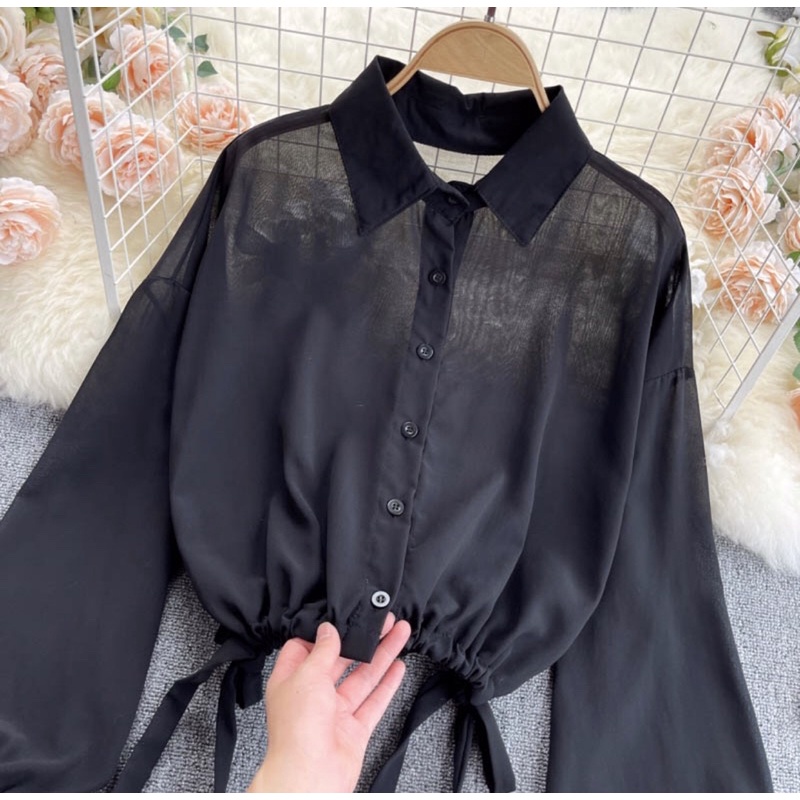 OUTER CHIFFON SABILA / CARDIGAN TRANSPARAN / KEMEJA KANCING / SHIRT TRANSPARAN / CARDIGAN KANCING