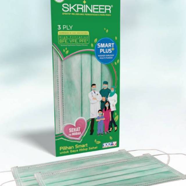 Masker skrineer 3 play smart plus isi 5 pcs