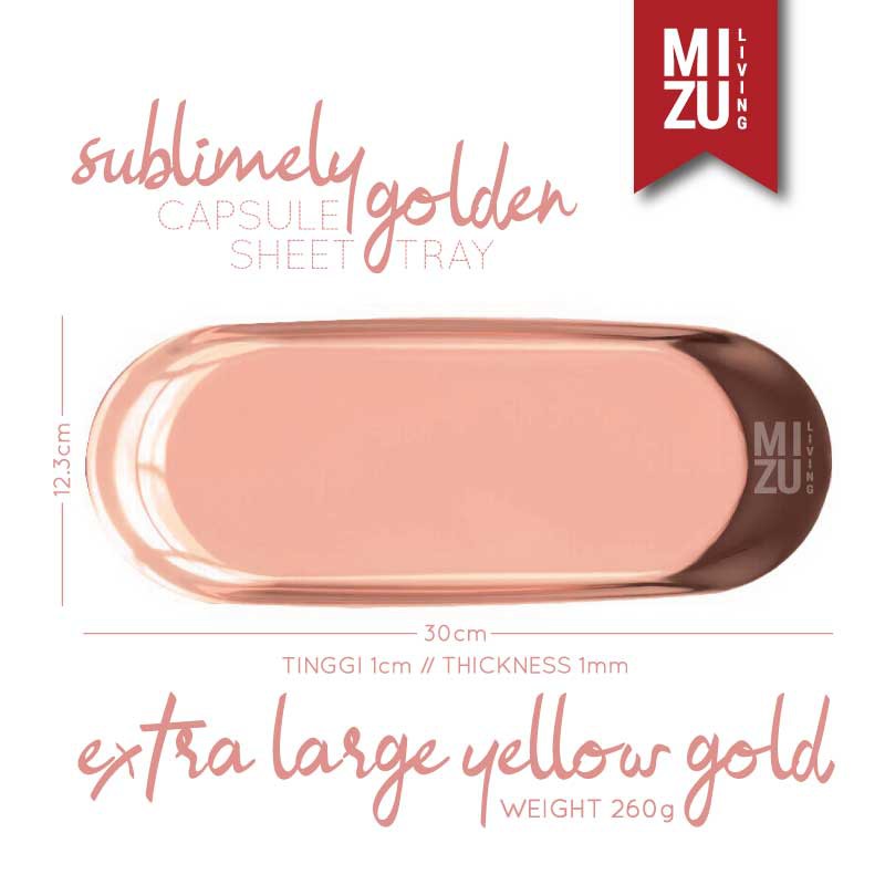 SUBLIMELY GOLDEN Vanity Tray Rose Gold Organizer Nampan Emas Meja Rias Tatakan Makeup Skincare-CAP TRAY XL RG