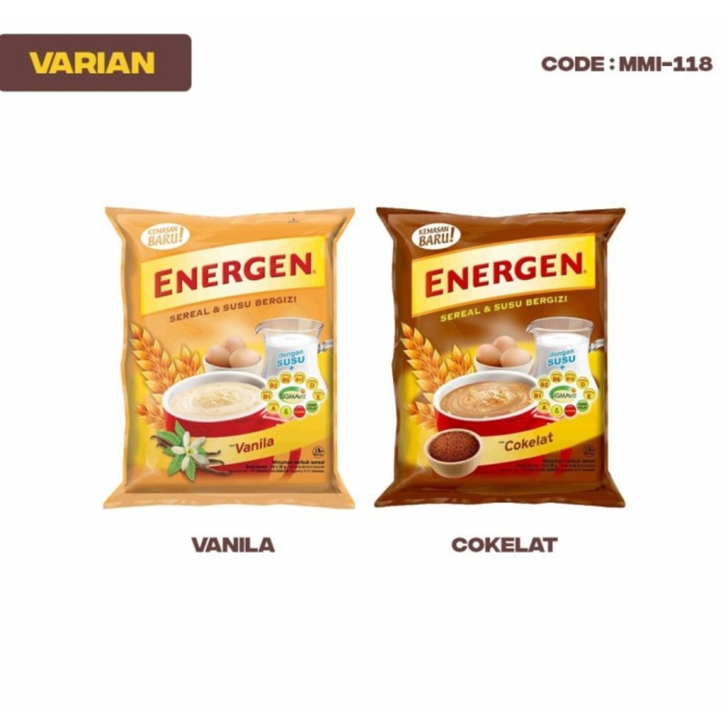 Energen Coklat / Vanilla renceng isi 10 Sachet @29gr