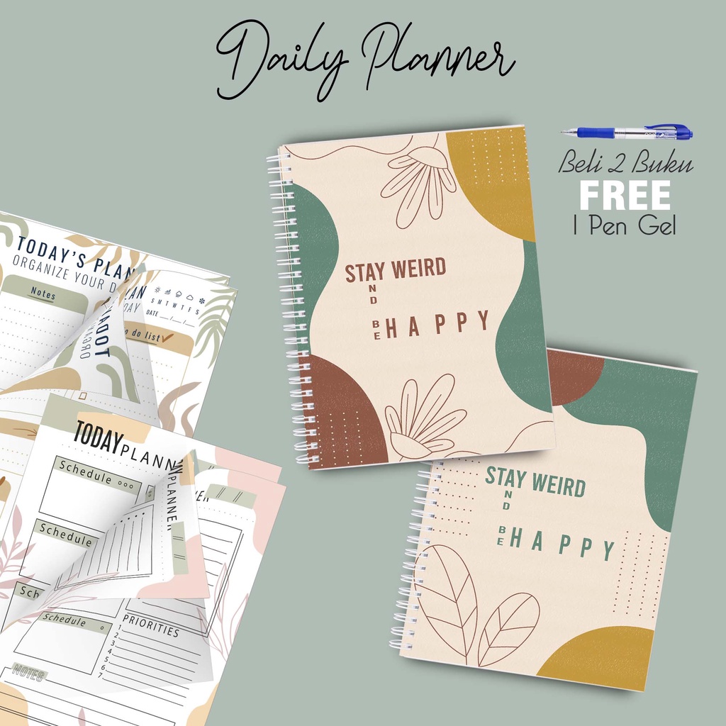 

Hanabi Daily Planner Note Book A5 Beli 2pcs Gratis Pulpen BCB08