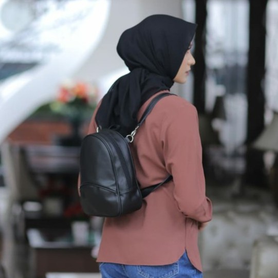 Tas Ransel Mini Wanita Mihua Tas Wanita Terebaru Tas Ransel ESCORTBAGS Korea Terlaris HITAM MINI BAG KOREA