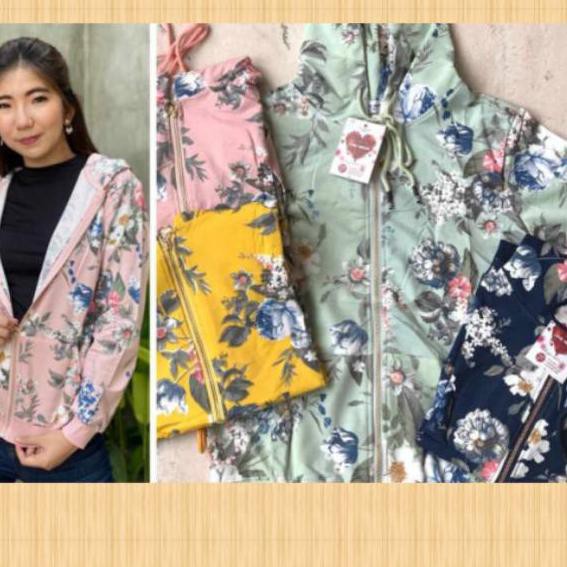 Jaket motif bunga import