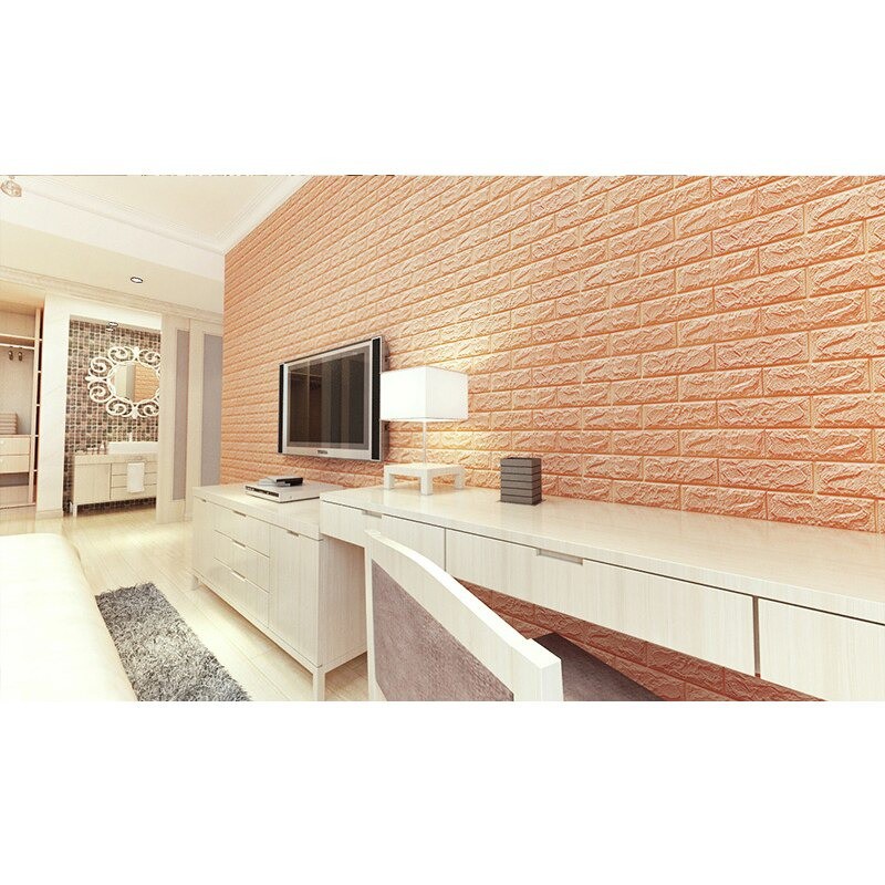 SN-C55-58 Wallpaper Dinding 3D Wall Sticker Foam Batu Bata Walpaper Dinding Murah WallSticker Kayu-5