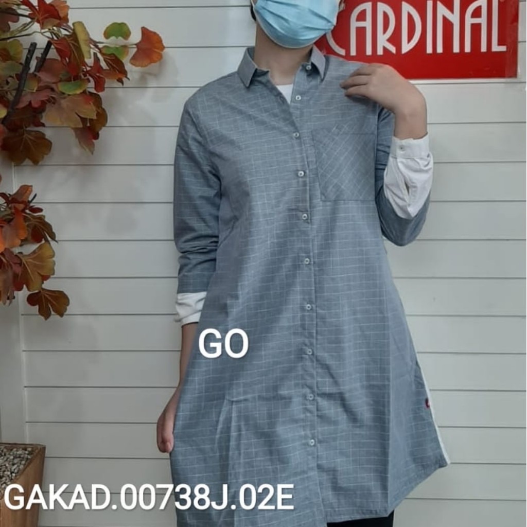 gos CARDINAL GIRL KEMEJA Pakaian Wanita Atasan Kemeja Hem Casual Santai Original Lengan Panjang