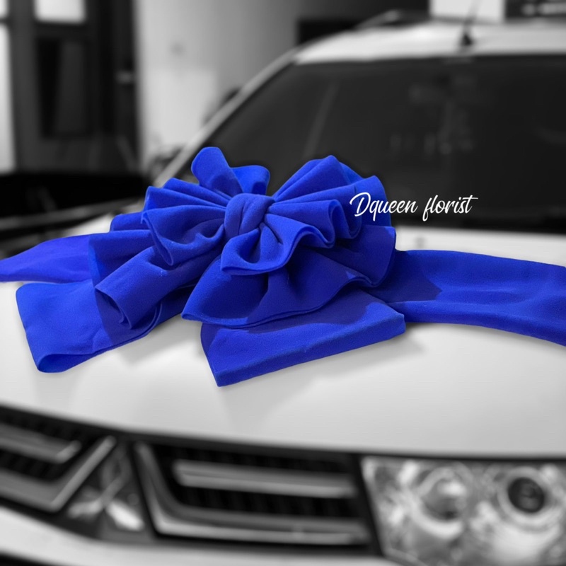 DQueen Florist Dekorasi Pita Hiasan Mobil Crystal WIng Jumbo Aksesoris Pengantin Baru Motif Hadiah Bunga Bahan Spon