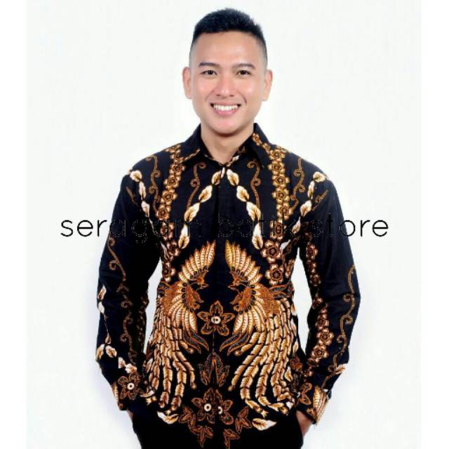 Kemeja panjang motif burung papua