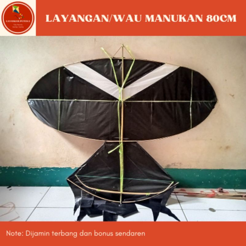 Layangan Gapangan/Wau Tradisional Manukan 80Cm (Bonus Sendaren)