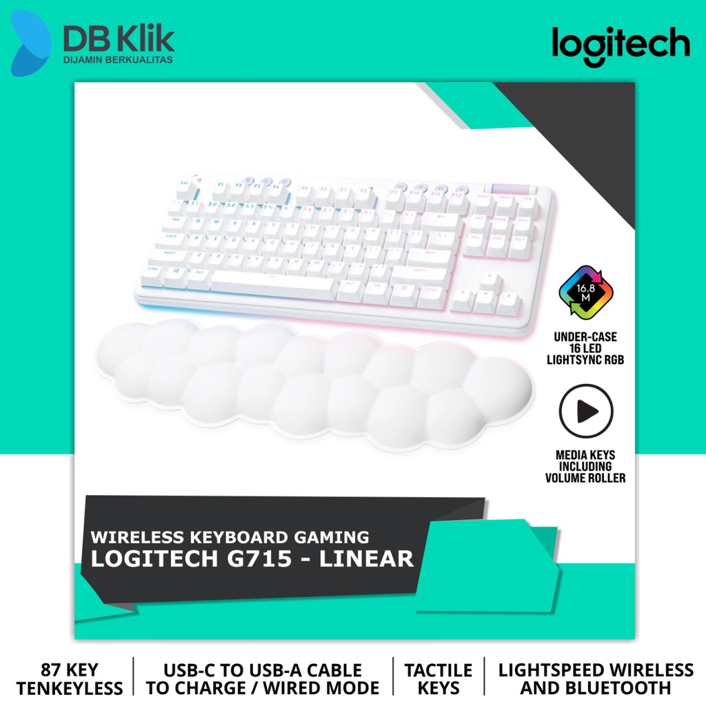 Keyboard Gaming Logitech G715 Wireless RGB - Linear (920-010693)