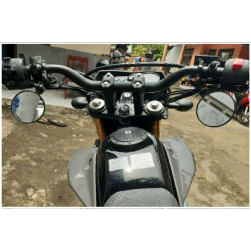 Spion jepit stang bulat KLX-CRF 150-WR 155 supermoto VND/Kaca bening/Spion New Bulat VND Universal Motor New