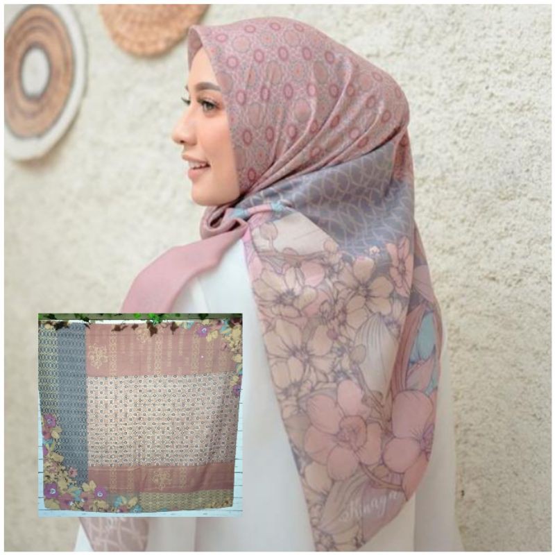 HIJAB SEGI EMPAT MOTIF VOAL LASER CUT KH8888