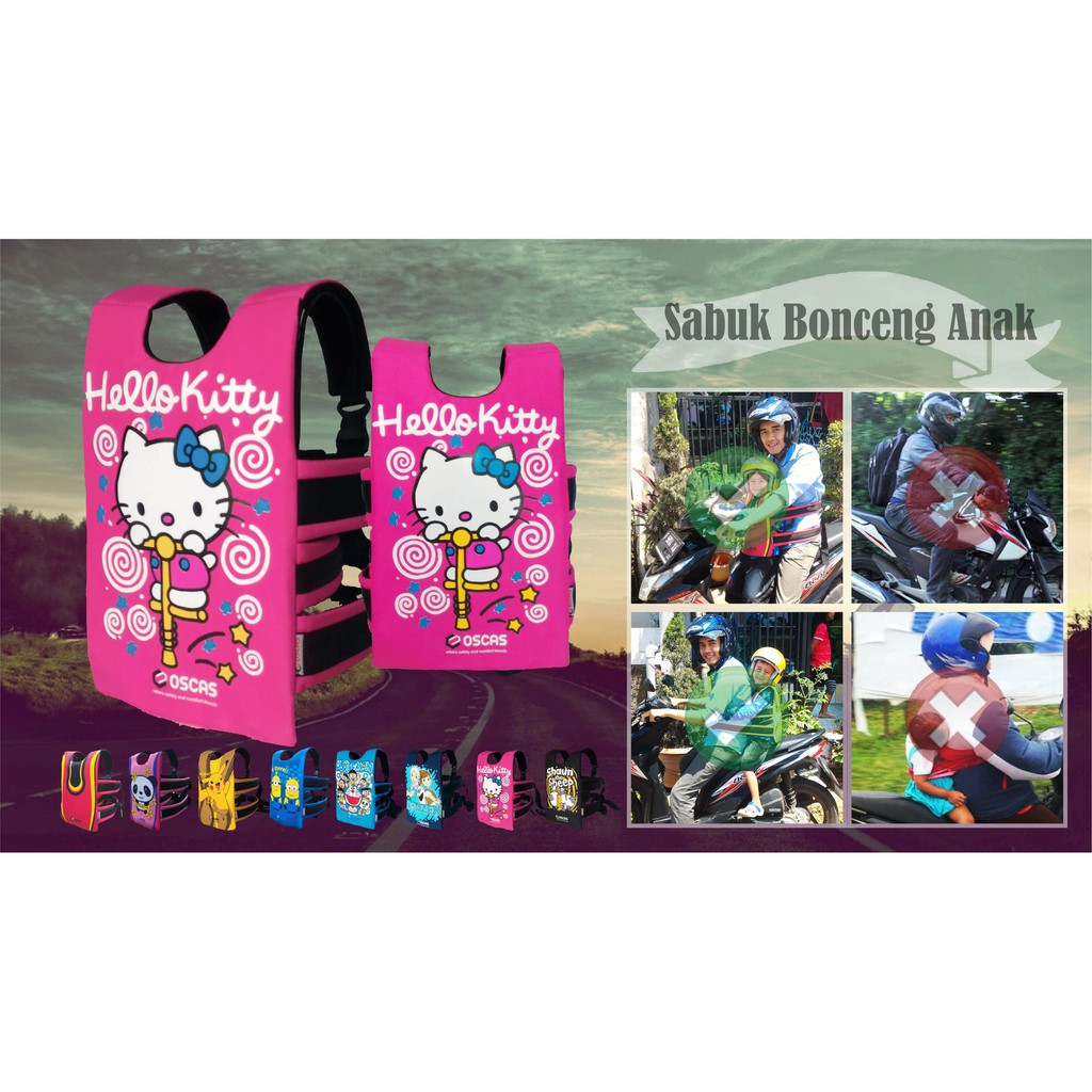 Sabuk Bonceng Anak, Sabuk Bonceng Motor, Sabuk Bonceng Anak Motif Hello Kitty