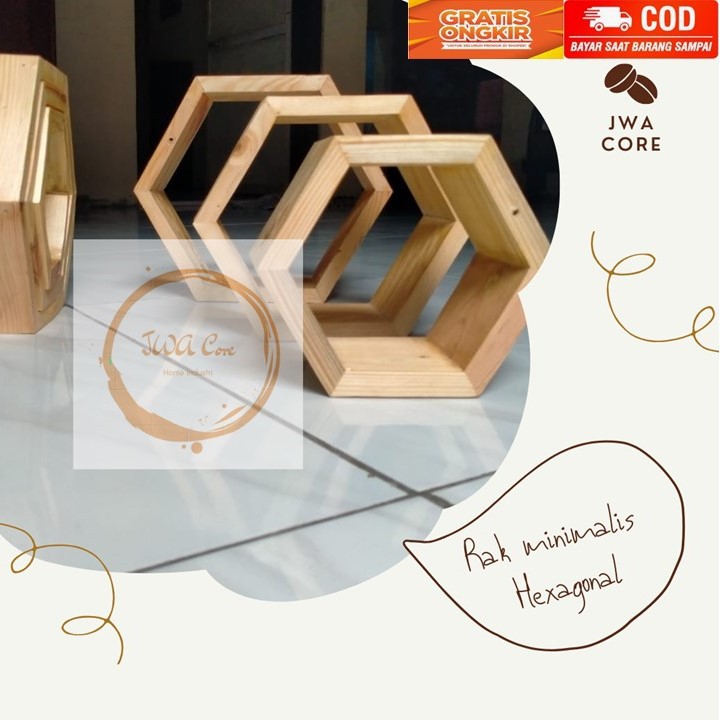 Rak Dinding Minimalis Hexagonal