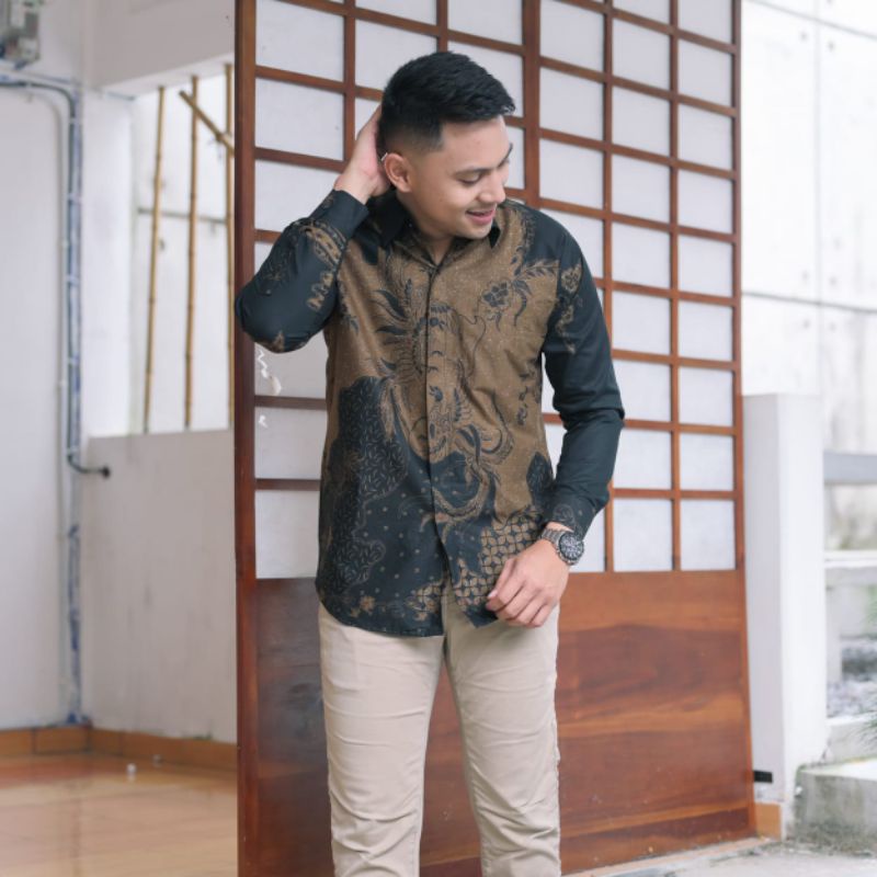 KEMEJA BATIK PRIA PREMIUM LENGAN PANJANG SLIMFIT FULL FURING