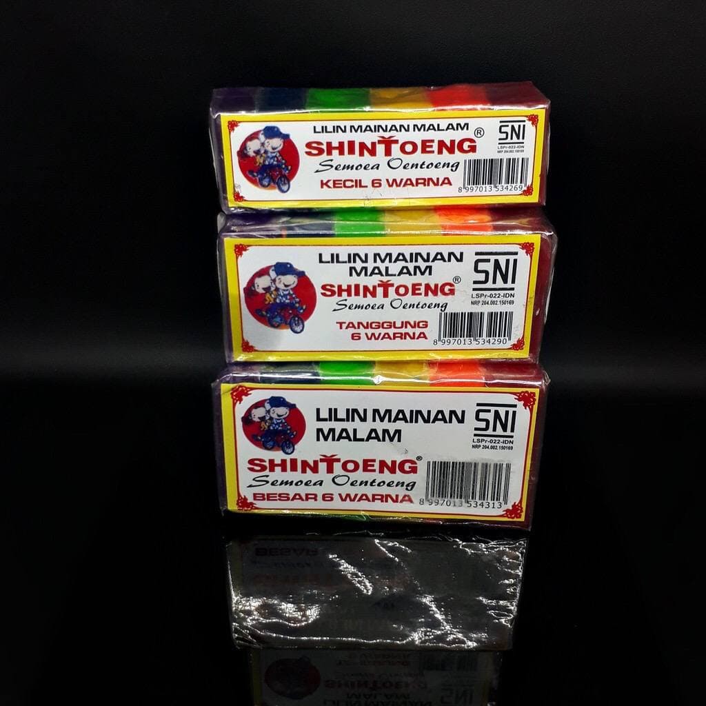 Plastisin Shintoeng Lilin Mainan Malam Pet Warna ISI 6 ANEKA UKURAN