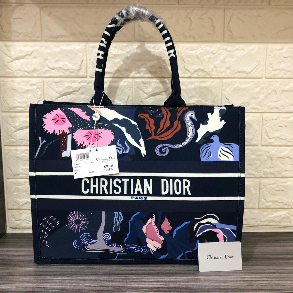 Restok Christian DIOR 3141 Book Tote Kanvas Like Premium Bahan Super Bagus