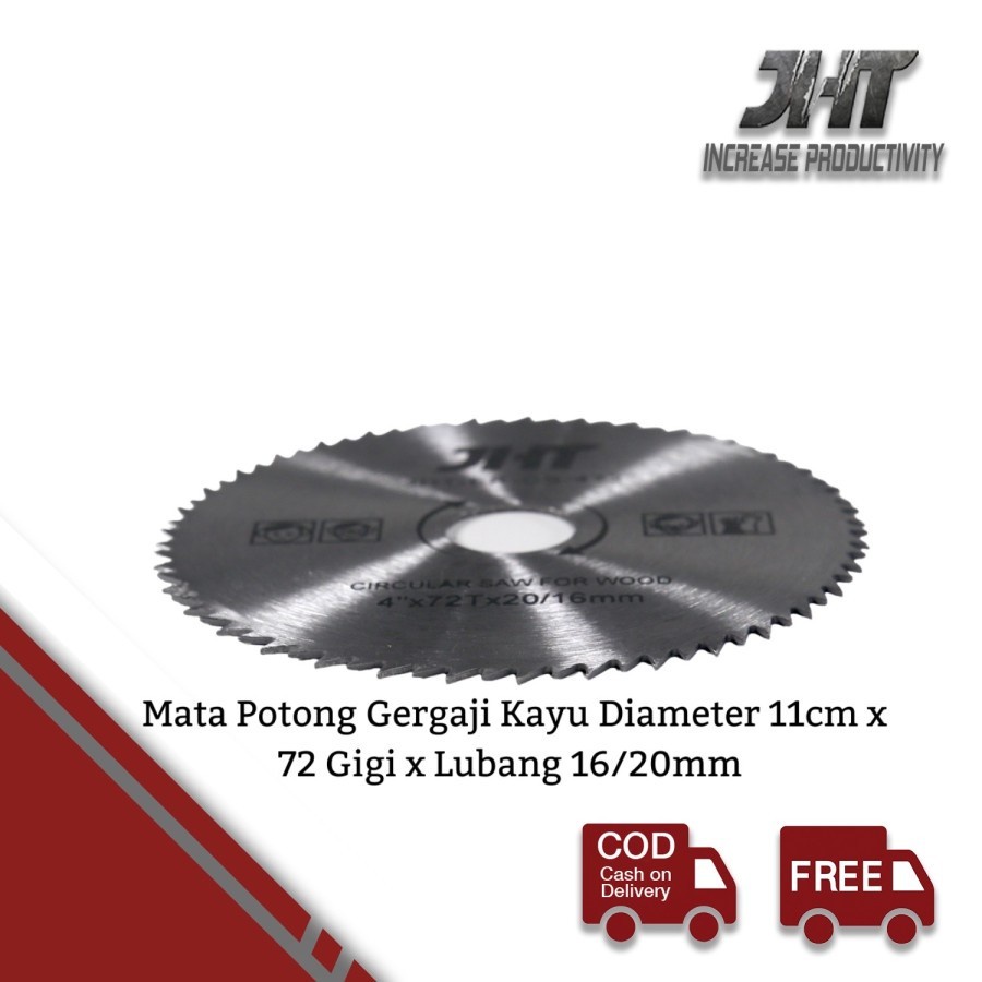 JHT Mata Circular Saw 4 x 72T Potong Gergaji Kayu 11 cm 16/20 mm