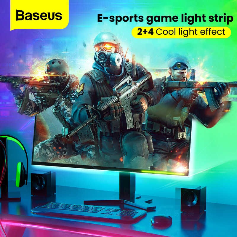 Baseus RGB Colorful Light Strip Extension Pack Gaming E-Sports PC 1M